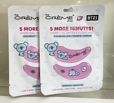 The CREME Shop. 5 More Minutes!Hydrogel Under Eye Patches. BT21 (Pack Of 2) NEW.