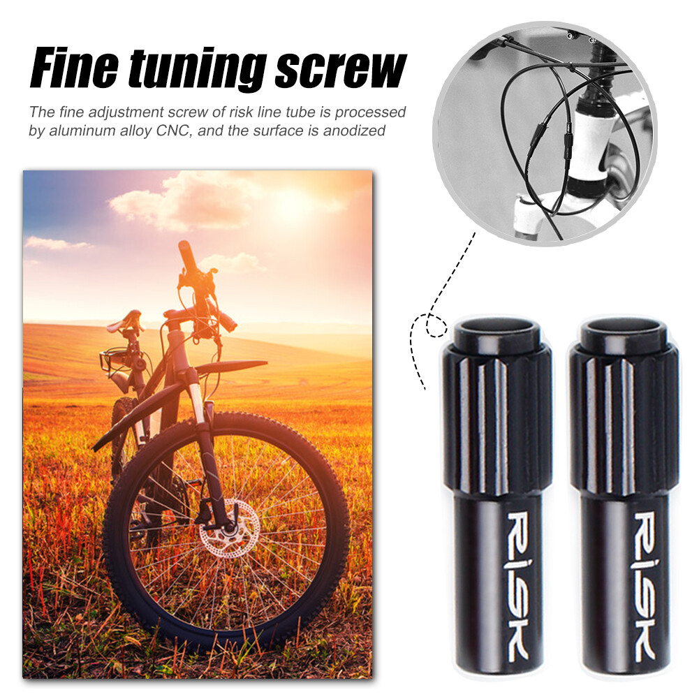 2pcs Bicycle Cable Adjuster Derailleur Shift Cable Screw Bolt (Black