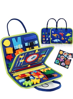 Montessori Busy Board Sensory Activity Developing, Mermaid, Dinosaur 001