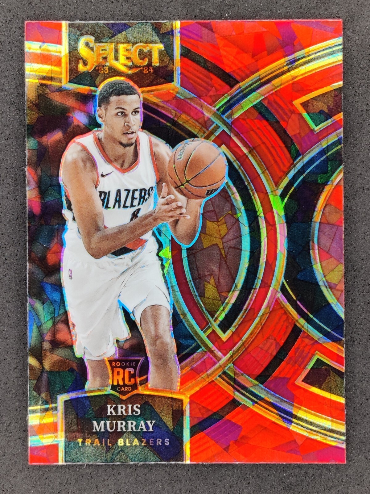 2023-24 Panini Select KRIS MURRAY Rookie Red Cracked Ice Premier #120 Blazers -A