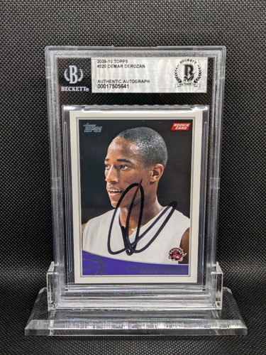 Demar DeRozan Signed On Card 2009-10 Topps RC #320 Beckett BAS Auto Raptors