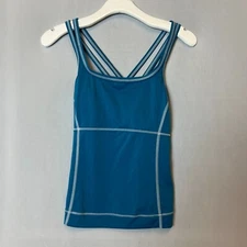 Land's End Swimsuit Tankini Top Women's Size 8, Blue Sleeveless