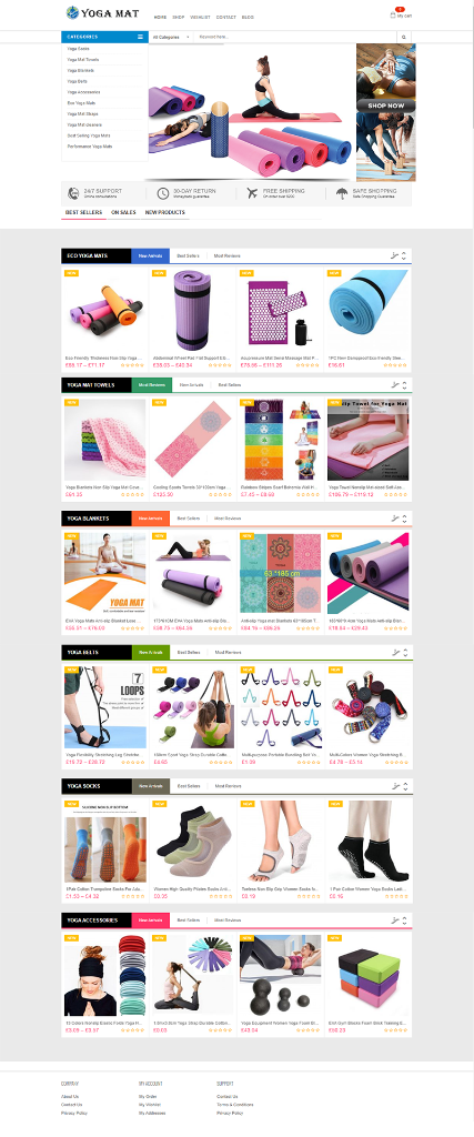 Make Money Yoga Supply Store Dropshipping / Affiliate Website Free Host / Setup