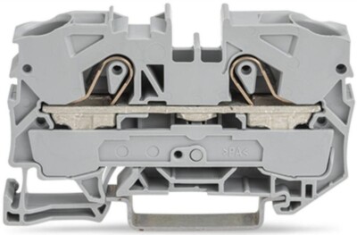 WAGO 2010-1201, 20 to 6 AWG, Gray, Feed-Through Terminal Block, 1 pc