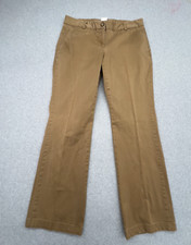 Lands End Pants Womens 10 Fit 1 Beige Chino Flat Front Preppy Classic Work Wear