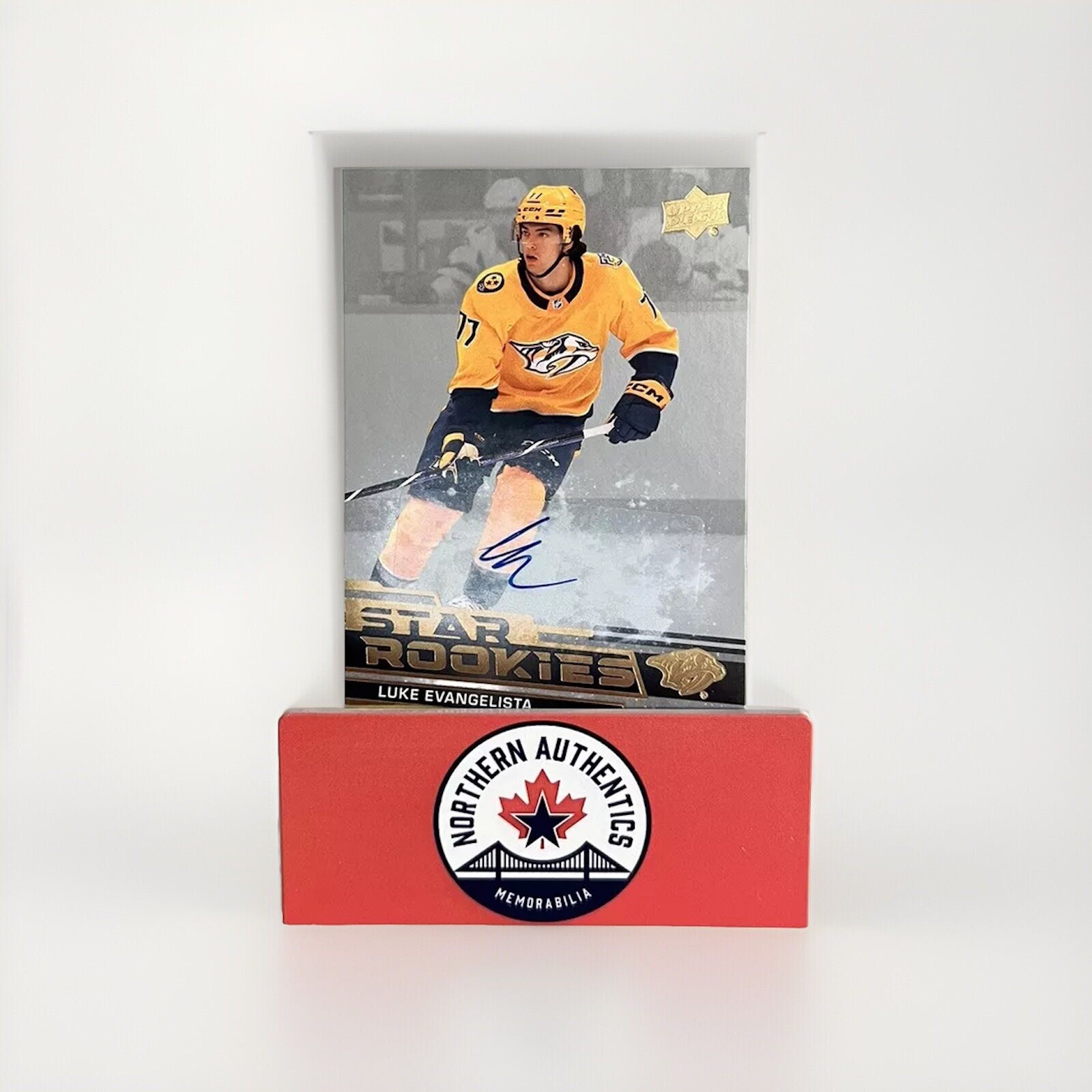 2023-24 Upper Deck LUKE EVANGELISTA Star Rookies RC AUTO Parallel #5 - Predators