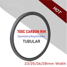 700C Road Bike Carbon Rim Tubular Bicycle Wheel Matte Glossy Finish 24 28 32 36H