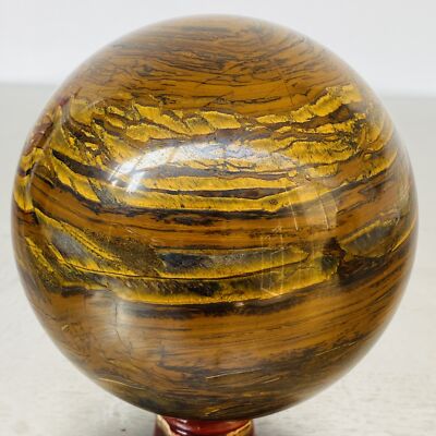Natural Tiger Eye stone ball quartz crystal ball Reiki healing 2820G