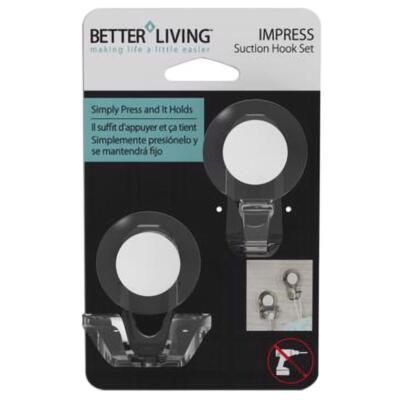 SUCTION HOOK SET CLR 2PK