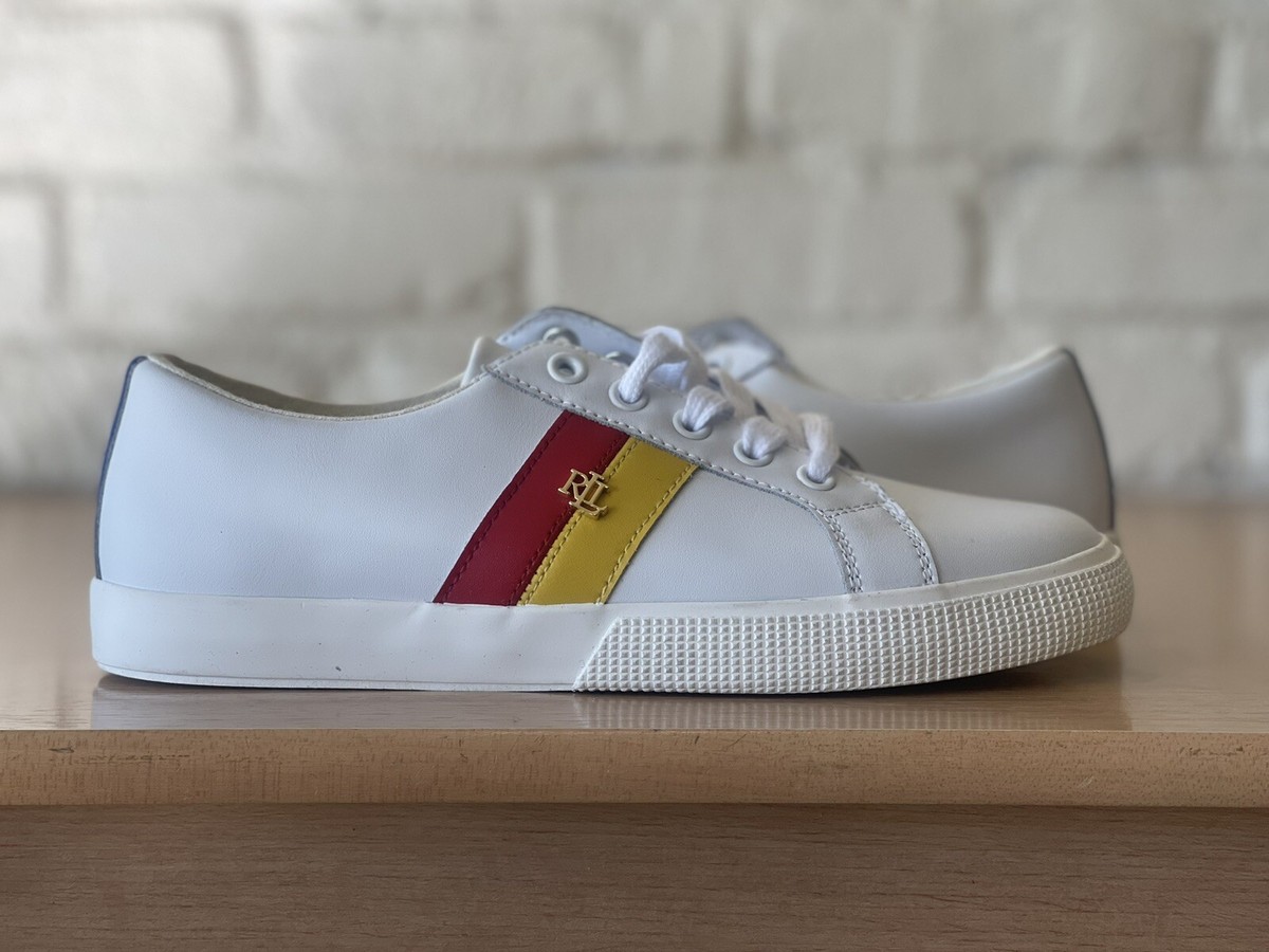 Lauren Ralph Lauren Janson II Action Leather Sneaker Rl White