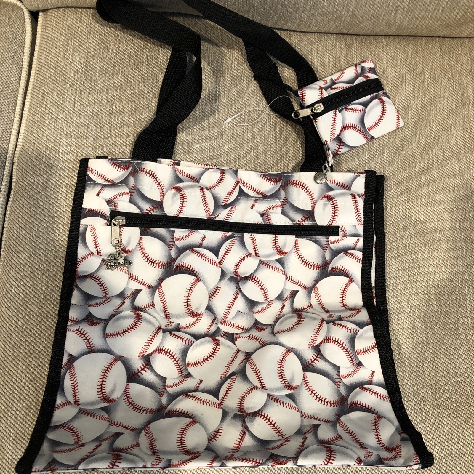 Baseball Theme Plastic Tote Bag ~ 12