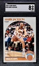 1989 NBA HOOPS MARK JACKSON SGC 8 RC - MENENDEZ BROTHERS RARE LOW POP 🔥
