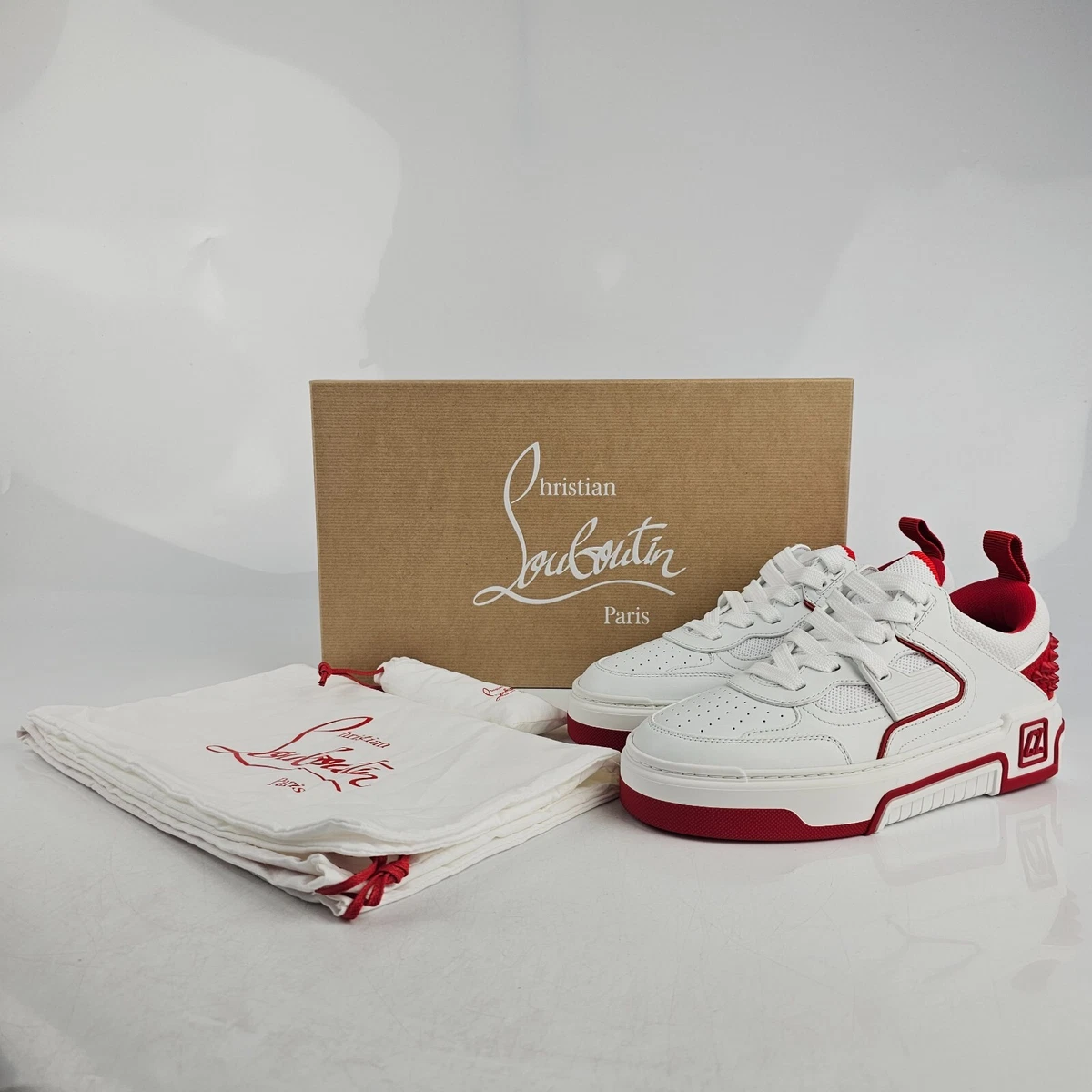 Men's white shop low louboutins