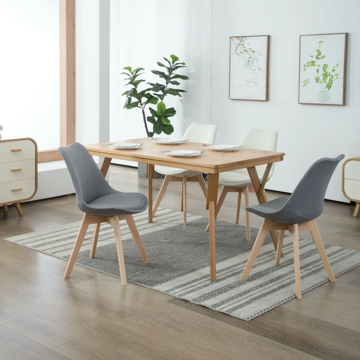 DEULINE Esszimmerstühle mit Stoffbezug Grau Essstühle Esszimmerstuhl Stuhl OSLO+