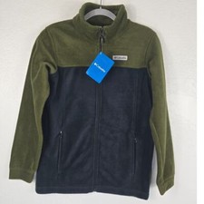Columbia NWT Green Black Full Zip Pockets Winter BOYS Jacket L