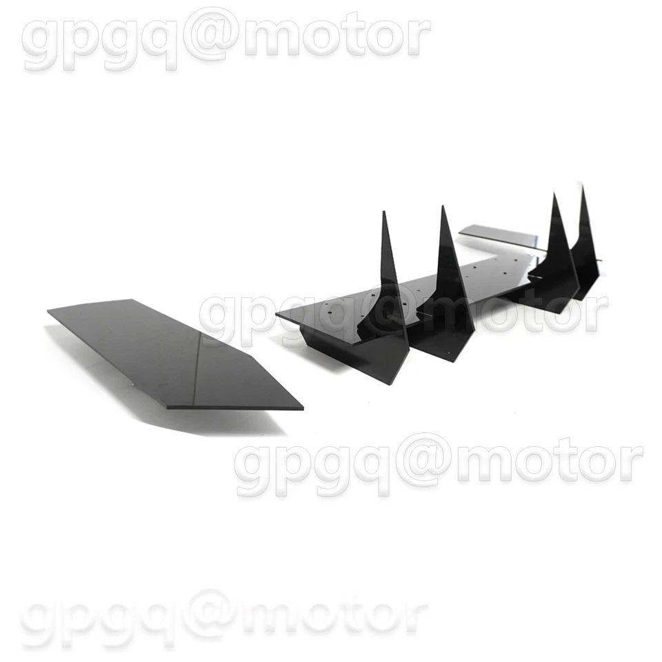 For Hyundai Genesis Coupe 09-16 Gloss Black Rear Bumper Diffuser & Corner Aprons - Image 2 of 4
