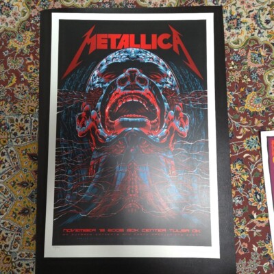 Metallica / Ken Tylor 2008 Tulsa Oklahoma USA Gig Poster Ed.500