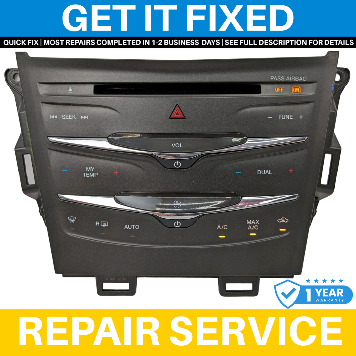 2013 - 2019 Lincoln MKT OEM Radio Dual Climate Control Panel GET