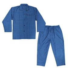 Espionage Mens Plus Size Poly Cotton Mix Check Pyjama PJ140 XXL-8XL, Navy Blue