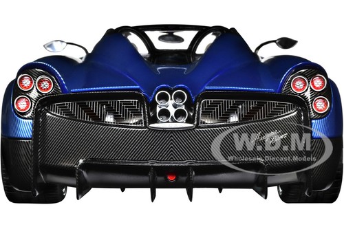 PAGANI HUAYRA ROADSTER BLUE TRICOLORE CARBON FIBER 1/18 MODEL CAR AUTOART 78286 - Picture 7 of 8