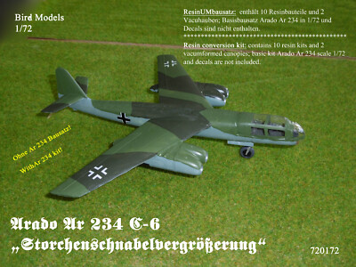 Arado Ar 234 C-6 Storchenschnabelvergrößerung  1/72 Bird Models Resin conversion