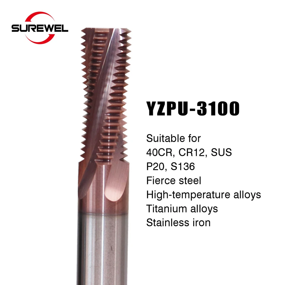 Carbide UNC Thread End Mill Milling Cutter Full tooth CNC Boring Cutter For Tap - Image 3 of 4