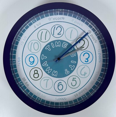 Learn To Tell The Time Wanduhr 30 cm Durchmesser (lila) ~ sehr guter Zustand