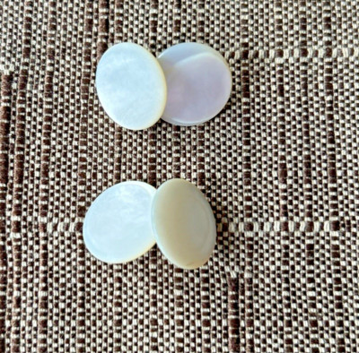 Vintage - Concentric Circles White Mother of Pearl Double Sided  Cuff Links