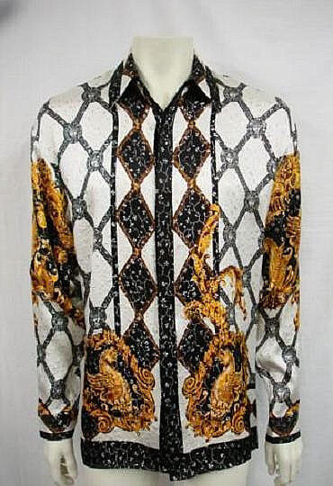NWT MENS CREME DE SILK BLACK METALLIC SILK SHIRT STYLE NWT MENS CREME DE SILK BLACK METALLIC SILK SHIRT STYLE