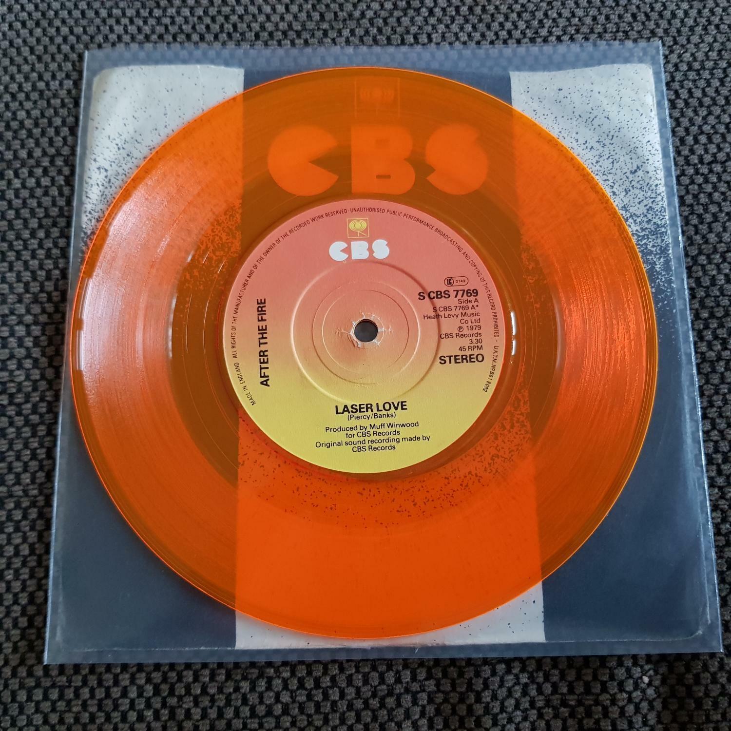 7"" Single After the Fire - Laser love UK ORANGE VINYL
