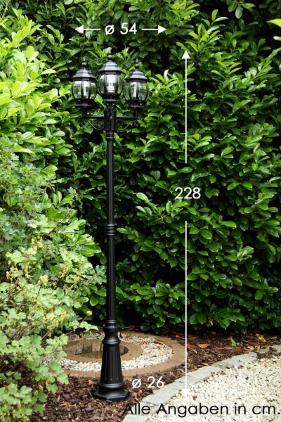 Lampada da giardino nera in stile candelabro foto 2