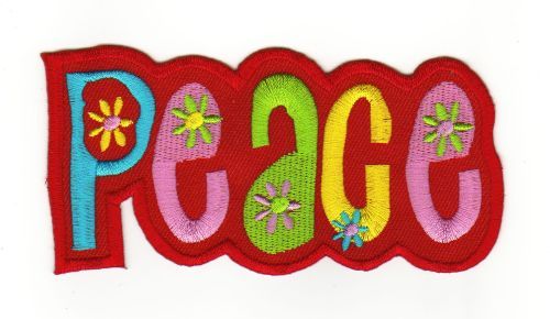 Af97★Peace AufnäHer AufbüGeln BüGelbild Flicken Patch Applikation 11 X 5,2 Cm-image