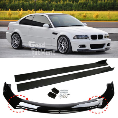 Glänzend Frontlippe Spoilerschwert Spoilerlippe + Seitenschweller Für 3er E46