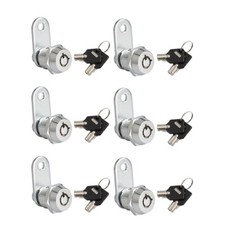 6 Tubular Cam Lock 5/8" Camper Drawer Toolbox 2 Key Removable KA w/Key Cover
