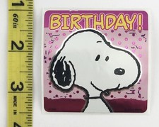 Snoopy Peanuts Charlie Brown Metallic Birthday Sticker