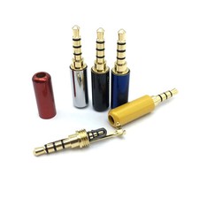 4 Pole 3.5mm 1/8" Male Stereo Repair Mic Headphone Plug Metal Audio Soldering