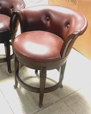 Frontgate Remington Cantle Bar COUNTER HEIGHT Leather Barstool stools chairs 24