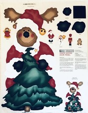 Daisy Kingdom Santa Moose Door Greeter Panel Wall Hanging Christmas Cut and Sew