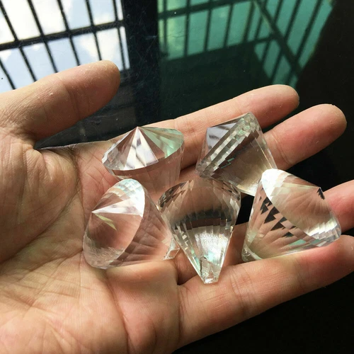 5Pc SUNCATCHER Chandelier Diamond Glass Cone Crystal Lamp Prism Hanging Pendant - Picture 1 of 6