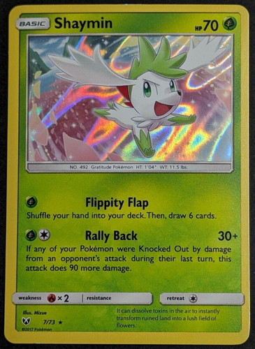 Shaymin Holo NM 7/73 Shining Legends Pokemon Card