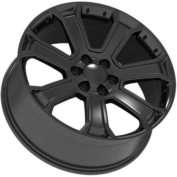 (Set of 4) OE Performance 166B 22x9 6x5.5" +24mm Gloss Black Wheels Rims Foto 4 de 4