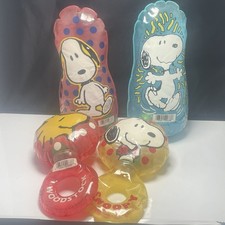 Vintage snoopy blow up rattle Remco baby inc. Peanuts Lot Of 4