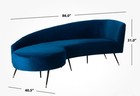 Safavieh Velvet Sofa Navy Blue Couch Art Deco Mid Century Modern Local P/U   NY — photo 2