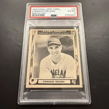 1948 Swell Sport Thrills Bob Feller Strikeout Record #19 PSA 6 EX-MT