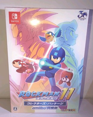 NINTENDO SWITCH MEGA MAN ROCKMAN 11 GAME & AMIIBO 2018 SET JAPAN SEALED