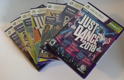 Xbox 360 Kinect 7-Game Bundle - 3 FACTORY SEALED (Just Dance 2018, DC3) Family