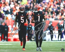 Jamar Chase & Tee Higgins Autographed Cincinnati Bengals 8x10 Photo COA/Hologram
