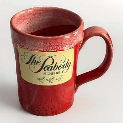 Deneen Pottery Mug The Peabody Hotel Memphis Red Hand Thrown USA 2017