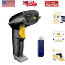 Wireless Barcode Scanner 328 Feet Transmission Distance USB Cordless 1D Laser...