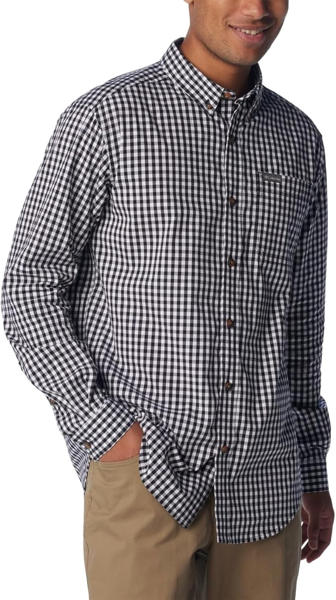 Columbia Rapid Rivers II Shirt Men&rsquo;s 3XLT Black Gingham Lo